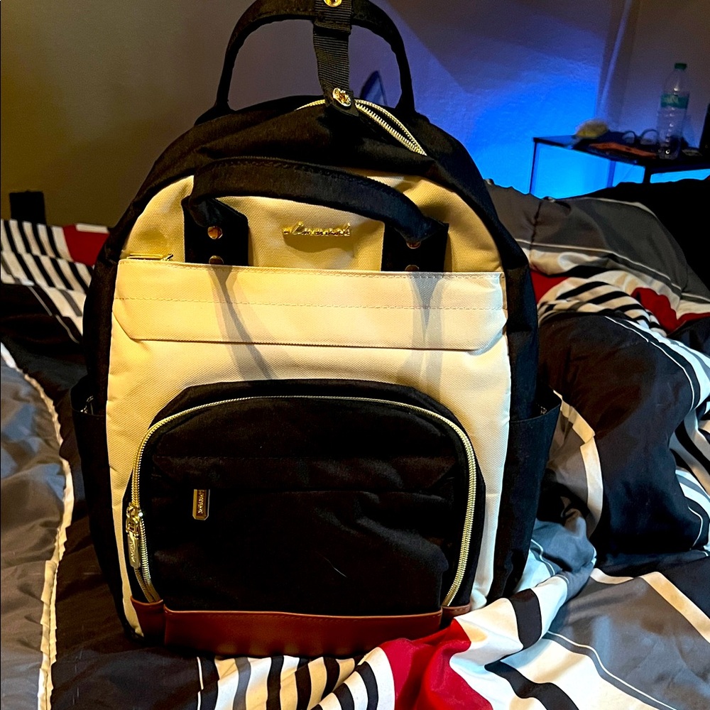 Elegant Black and Cream Backpack